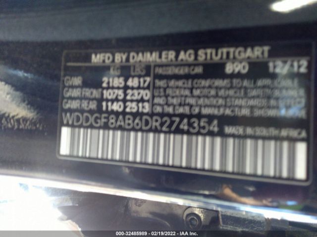 Photo 8 VIN: WDDGF8AB6DR274354 - MERCEDES-BENZ C-CLASS 