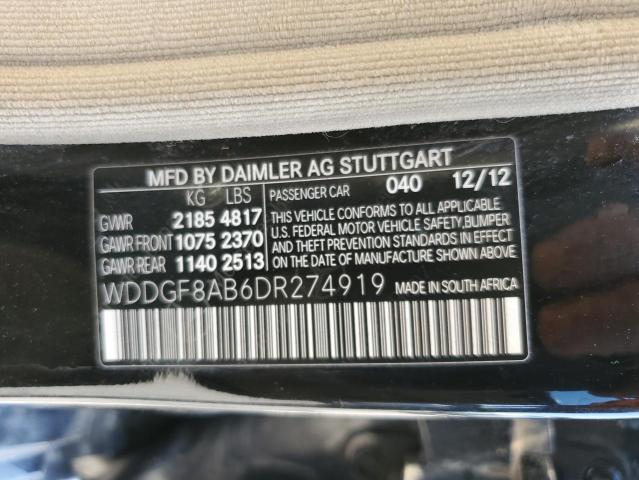 Photo 11 VIN: WDDGF8AB6DR274919 - MERCEDES-BENZ C-CLASS 