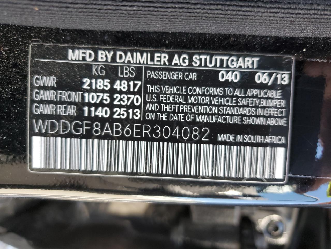 Photo 11 VIN: WDDGF8AB6ER304082 - MERCEDES-BENZ C-KLASSE 