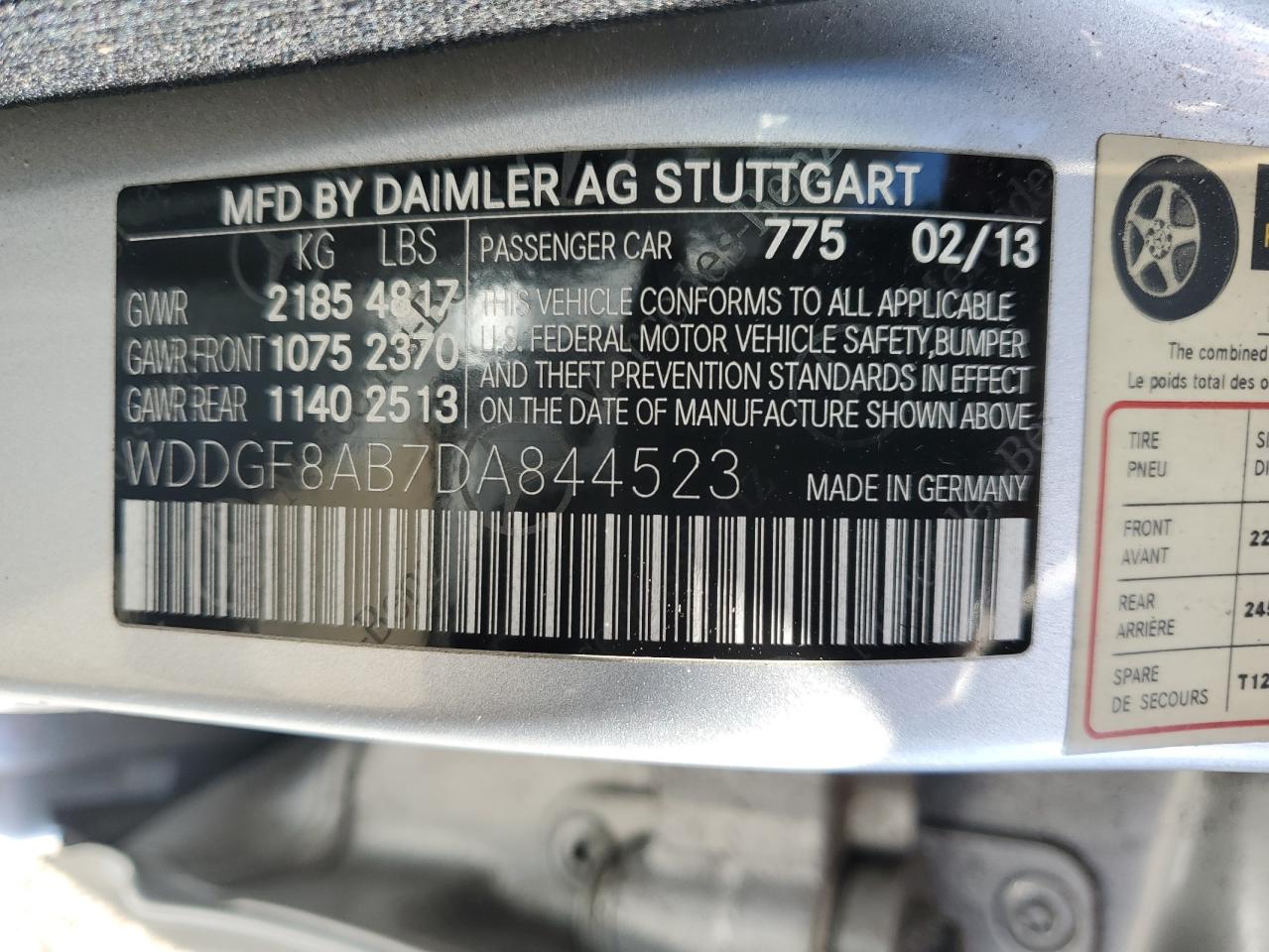 Photo 12 VIN: WDDGF8AB7DA844523 - MERCEDES-BENZ C-KLASSE 