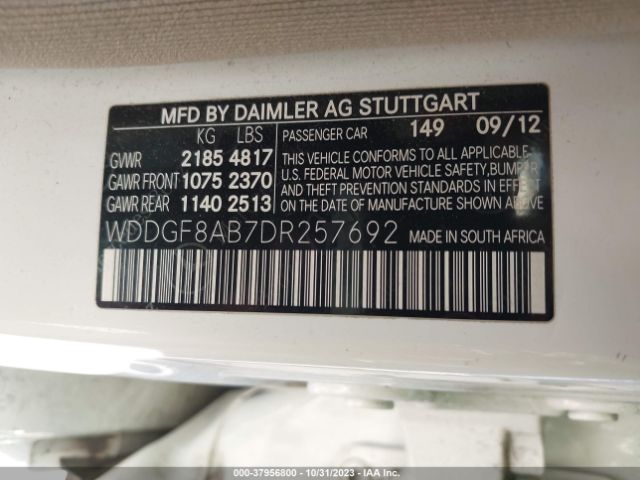 Photo 8 VIN: WDDGF8AB7DR257692 - MERCEDES-BENZ C 300 