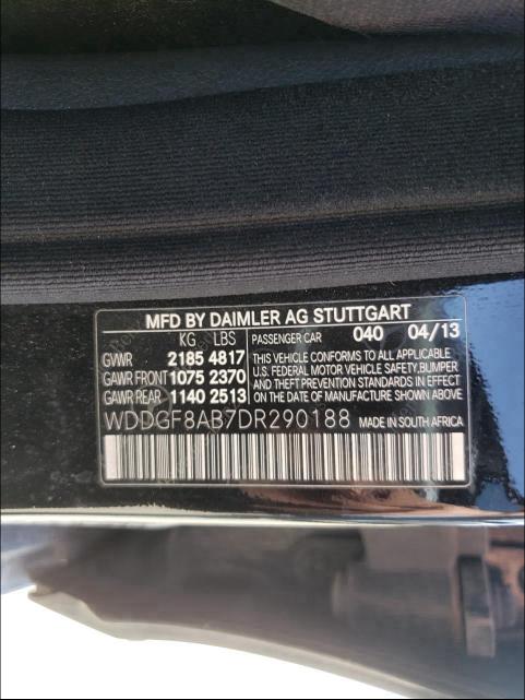 Photo 9 VIN: WDDGF8AB7DR290188 - MERCEDES-BENZ C 300 4MAT 