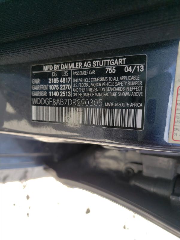 Photo 9 VIN: WDDGF8AB7DR290305 - MERCEDES-BENZ C 300 4MAT 