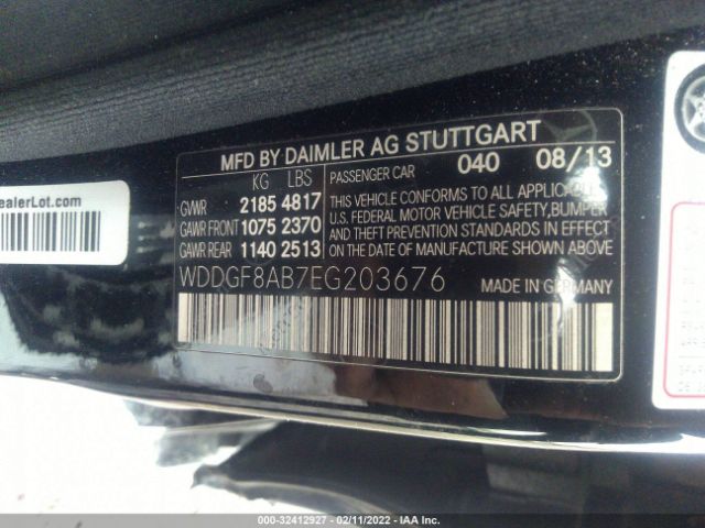 Photo 8 VIN: WDDGF8AB7EG203676 - MERCEDES-BENZ C-CLASS 