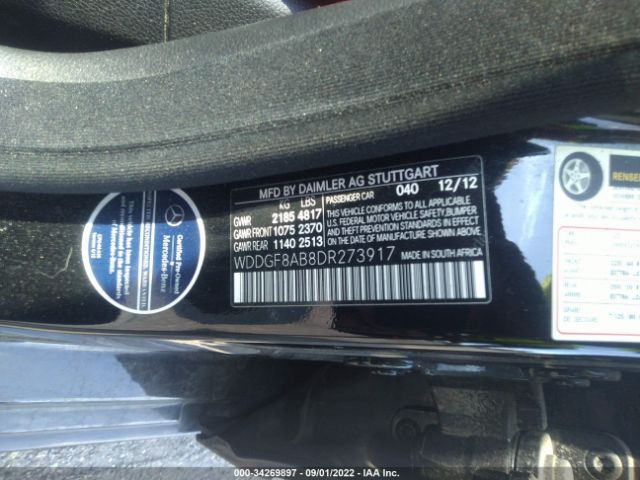 Photo 8 VIN: WDDGF8AB8DR273917 - MERCEDES-BENZ C-CLASS 