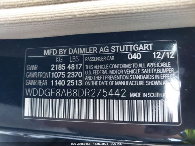 Photo 8 VIN: WDDGF8AB8DR275442 - MERCEDES-BENZ C 300 