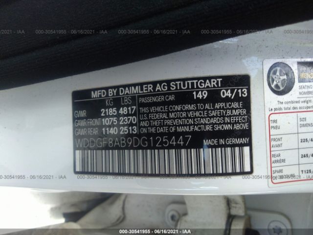 Photo 8 VIN: WDDGF8AB9DG125447 - MERCEDES-BENZ C-CLASS 