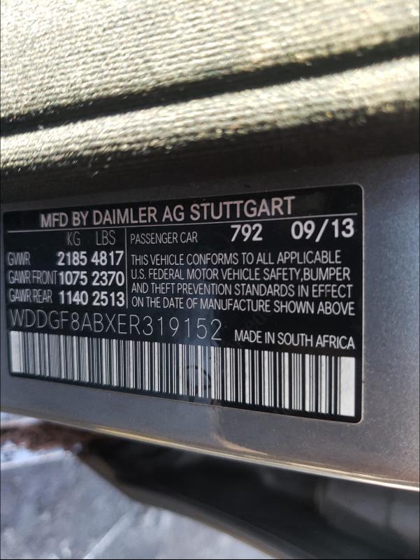 Photo 9 VIN: WDDGF8ABXER319152 - MERCEDES-BENZ C 300 4MAT 