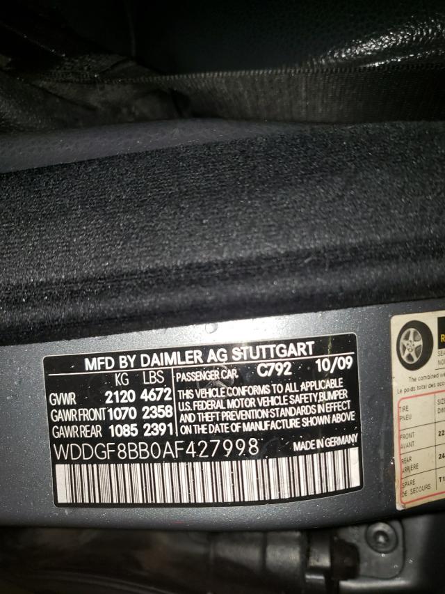 Photo 9 VIN: WDDGF8BB0AF427998 - MERCEDES-BENZ C 300 4MAT 