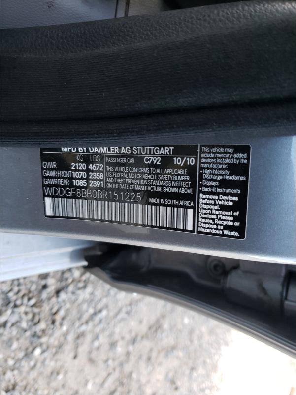 Photo 9 VIN: WDDGF8BB0BR151225 - MERCEDES-BENZ C 300 4MAT 