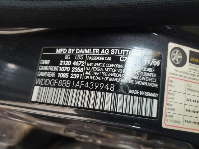 Photo 9 VIN: WDDGF8BB1AF439948 - MERCEDES-BENZ C 300 4MAT 