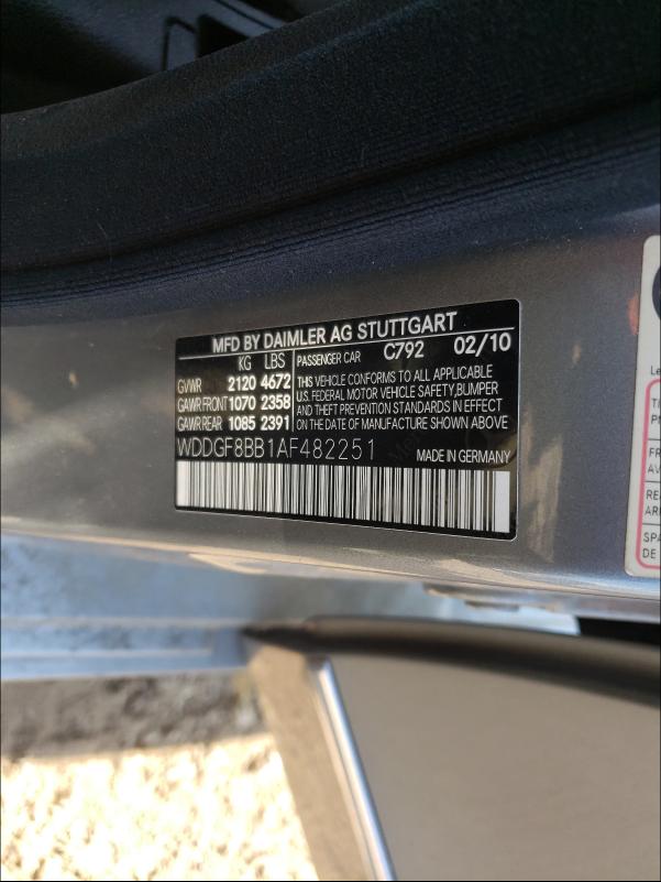 Photo 9 VIN: WDDGF8BB1AF482251 - MERCEDES-BENZ C 300 4MAT 