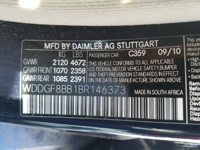 Photo 9 VIN: WDDGF8BB1BR146373 - MERCEDES-BENZ C 300 4MAT 