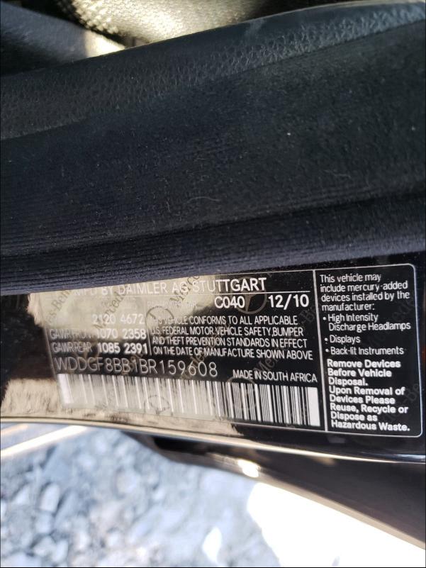 Photo 9 VIN: WDDGF8BB1BR159608 - MERCEDES-BENZ C 300 4MAT 