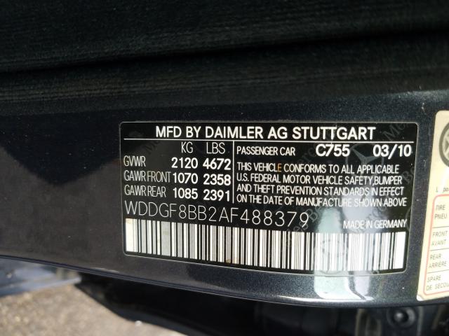 Photo 9 VIN: WDDGF8BB2AF488379 - MERCEDES-BENZ C 300 4MAT 