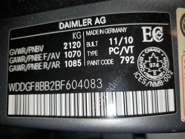 Photo 12 VIN: WDDGF8BB2BF604083 - MERCEDES-BENZ C 300 4MAT 