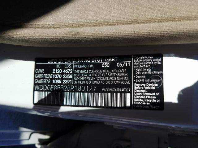 Photo 9 VIN: WDDGF8BB2BR180127 - MERCEDES-BENZ C 300 4MAT 