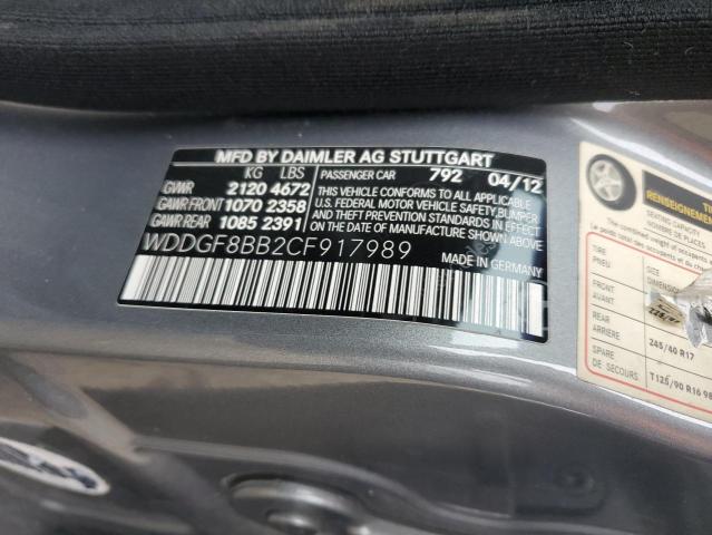 Photo 12 VIN: WDDGF8BB2CF917989 - MERCEDES-BENZ C-CLASS 