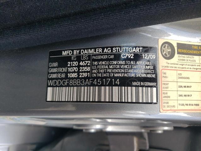 Photo 11 VIN: WDDGF8BB3AF451714 - MERCEDES-BENZ C 300 4MAT 