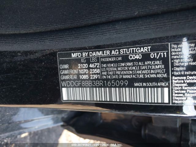 Photo 8 VIN: WDDGF8BB3BR165099 - MERCEDES-BENZ C 300 