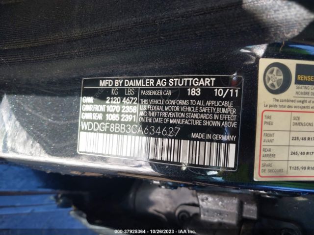 Photo 8 VIN: WDDGF8BB3CA634627 - MERCEDES-BENZ C-CLASS 