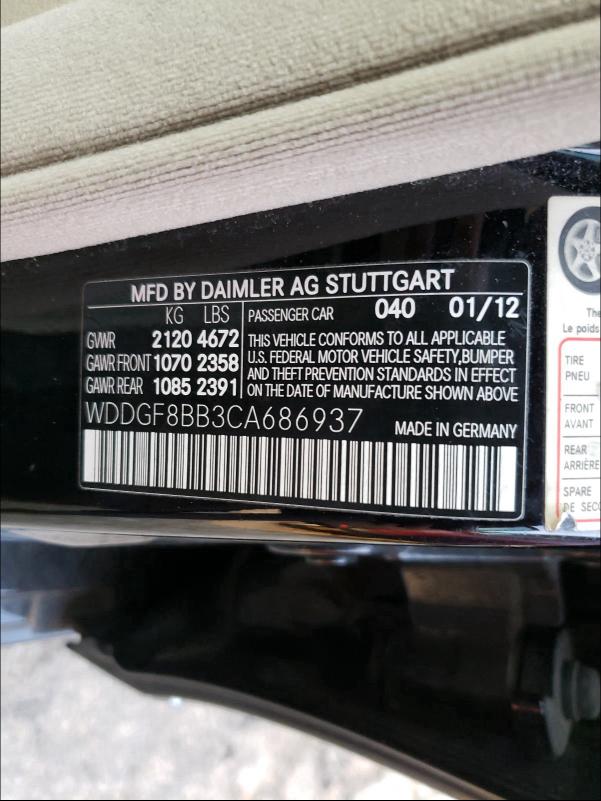 Photo 9 VIN: WDDGF8BB3CA686937 - MERCEDES-BENZ C 300 4MAT 