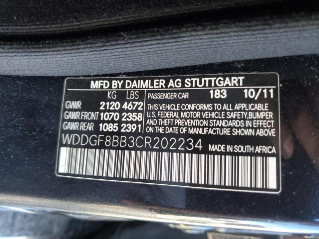 Photo 11 VIN: WDDGF8BB3CR202234 - MERCEDES-BENZ C-CLASS 