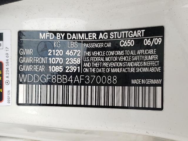 Photo 9 VIN: WDDGF8BB4AF370088 - MERCEDES-BENZ C 300 4MAT 