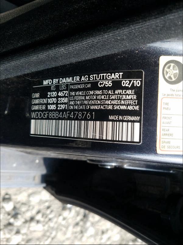 Photo 9 VIN: WDDGF8BB4AF478761 - MERCEDES-BENZ C 300 4MAT 