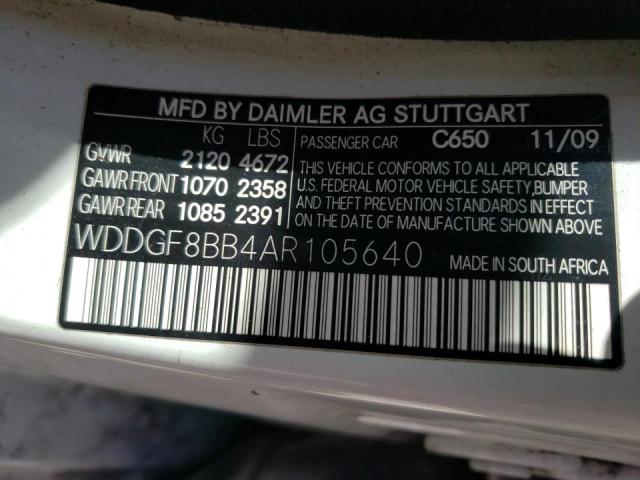 Photo 9 VIN: WDDGF8BB4AR105640 - MERCEDES-BENZ 300-CLASS 