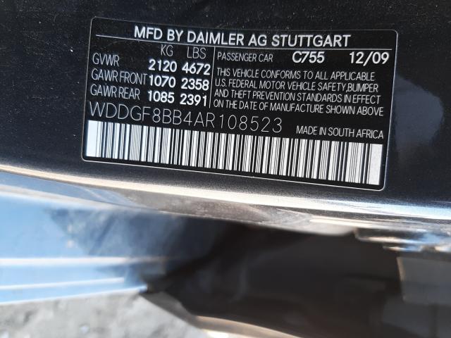 Photo 9 VIN: WDDGF8BB4AR108523 - MERCEDES-BENZ C 300 4MAT 