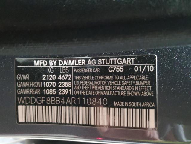 Photo 11 VIN: WDDGF8BB4AR110840 - MERCEDES-BENZ C-CLASS 