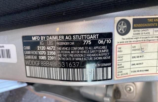 Photo 9 VIN: WDDGF8BB4BF531637 - MERCEDES-BENZ C 300 4MAT 