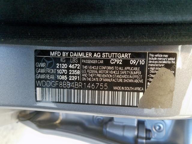 Photo 9 VIN: WDDGF8BB4BR146755 - MERCEDES-BENZ C 300 4MAT 