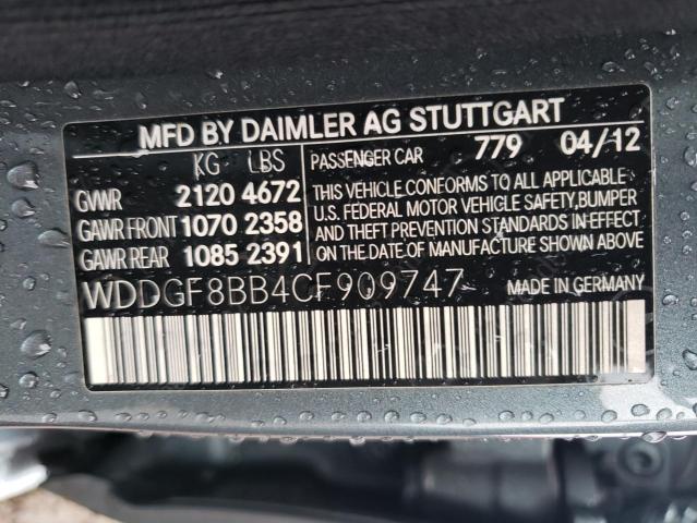 Photo 11 VIN: WDDGF8BB4CF909747 - MERCEDES-BENZ C-CLASS 