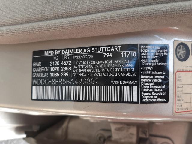 Photo 9 VIN: WDDGF8BB5BA493882 - MERCEDES-BENZ C 300 4MAT 