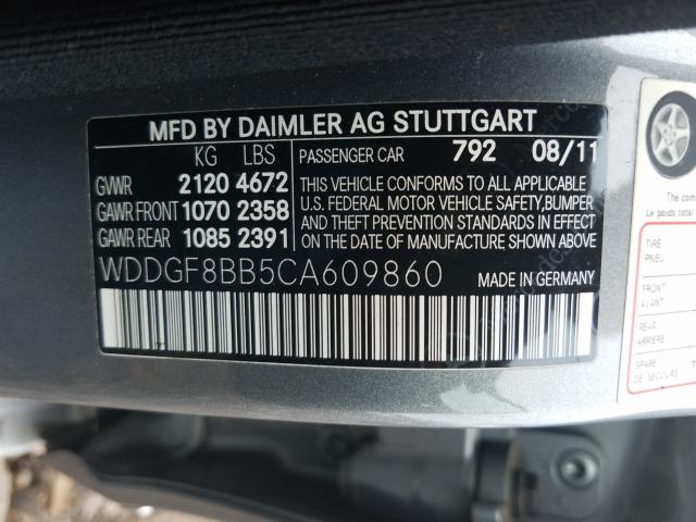 Photo 9 VIN: WDDGF8BB5CA609860 - MERCEDES-BENZ C 300 4MAT 