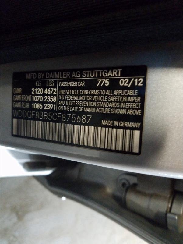 Photo 9 VIN: WDDGF8BB5CF875687 - MERCEDES-BENZ C 300 4MAT 