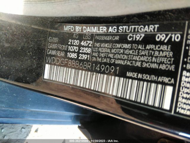 Photo 8 VIN: WDDGF8BB6BR149091 - MERCEDES-BENZ C 300 