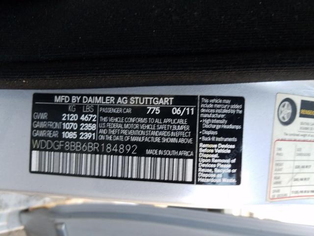 Photo 9 VIN: WDDGF8BB6BR184892 - MERCEDES-BENZ C 300 4MAT 