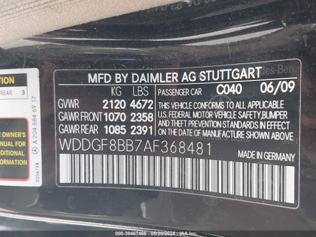 Photo 8 VIN: WDDGF8BB7AF368481 - MERCEDES-BENZ C 300 