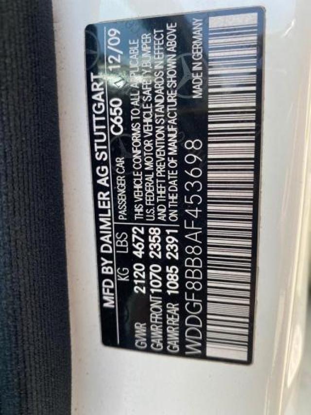 Photo 9 VIN: WDDGF8BB8AF453698 - MERCEDES-BENZ C 300 4MAT 