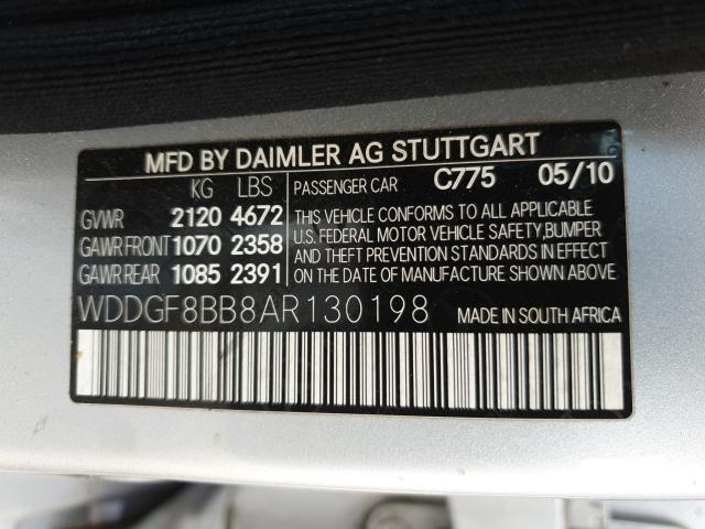 Photo 9 VIN: WDDGF8BB8AR130198 - MERCEDES-BENZ C 300 4MAT 