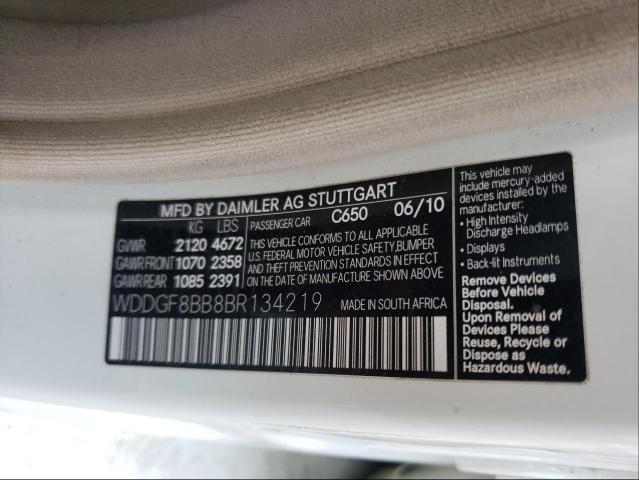 Photo 9 VIN: WDDGF8BB8BR134219 - MERCEDES-BENZ C 300 4MAT 