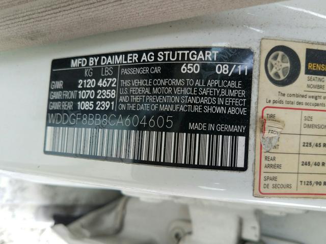 Photo 9 VIN: WDDGF8BB8CA604605 - MERCEDES-BENZ C 300 4MAT 