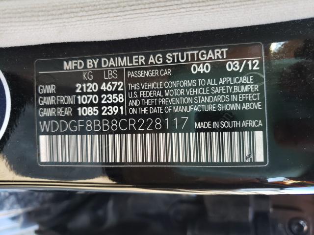 Photo 9 VIN: WDDGF8BB8CR228117 - MERCEDES-BENZ C 300 4MAT 