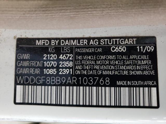 Photo 9 VIN: WDDGF8BB9AR103768 - MERCEDES-BENZ C 300 4MAT 