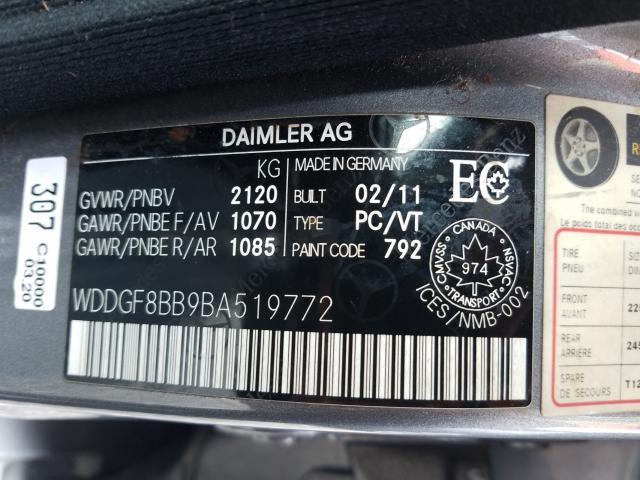 Photo 9 VIN: WDDGF8BB9BA519772 - MERCEDES-BENZ C 300 4MAT 