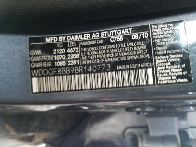 Photo 9 VIN: WDDGF8BB9BR140773 - MERCEDES-BENZ C 300 4MAT 