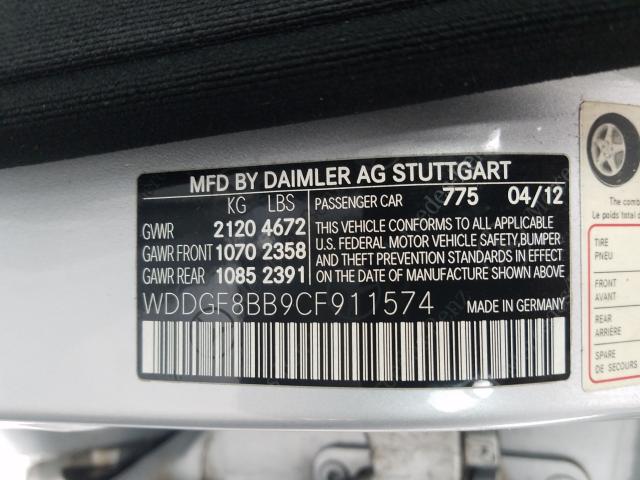 Photo 9 VIN: WDDGF8BB9CF911574 - MERCEDES-BENZ C 300 4MAT 